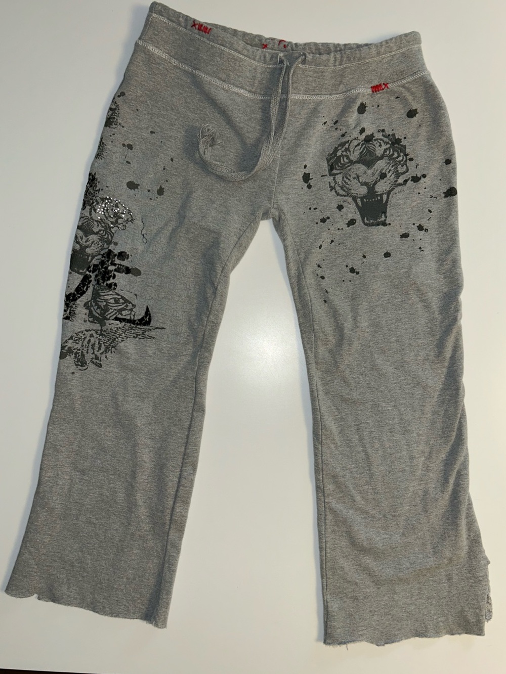 Grunge Romeo &  Juliet Couture  Low-Rise Gray Sweatpants